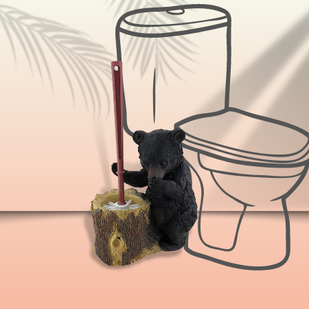Zeckos Black Bear toilet brush